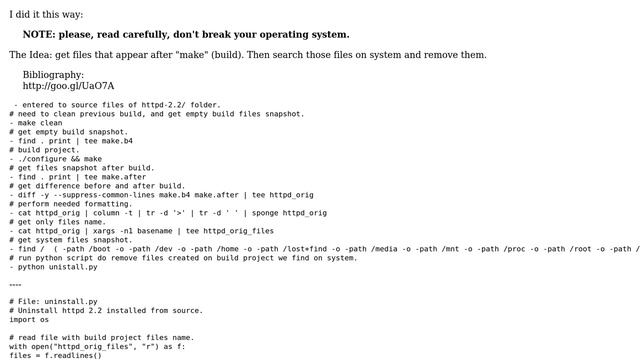 Ubuntu: How to remove httpd built from source? смотреть онлайн