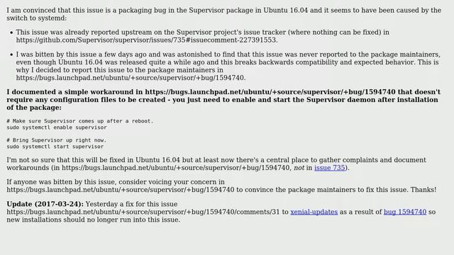 Unix & Linux: Ubuntu server 16.04: cannot get supervisor to start automatically (6 Solutions!!) смотреть онлайн