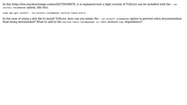 Unix & Linux: TeXLive light version installed from a deb file смотреть онлайн