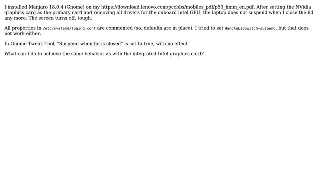 Unix & Linux: Laptop does not enter suspend state when lid is closed смотреть онлайн