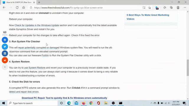 How to fix SYNTP SYS Blue Screen error in Windows 10 смотреть онлайн