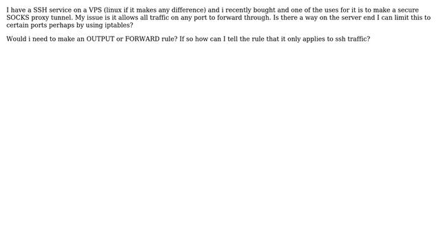 How would one limit ssh tunnel access? смотреть онлайн