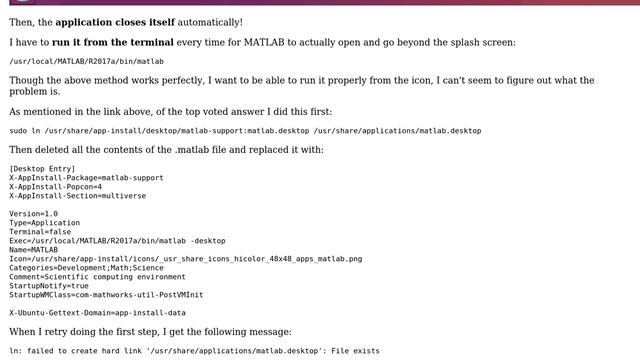 Ubuntu: Problem running Matlab from launcher icon смотреть онлайн