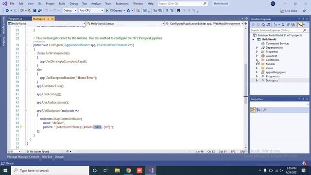 #4 Hello World Application in dot net core in 10 minutes | ASP.NET Core - Hello World using VS 2019 смотреть онлайн