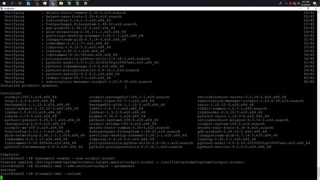 Установка и запуск веб-консоли Cockpit на RHEL 8 смотреть онлайн