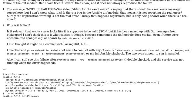 Unix & Linux: Ansible dnf module: "MODULE FAILURE" смотреть онлайн