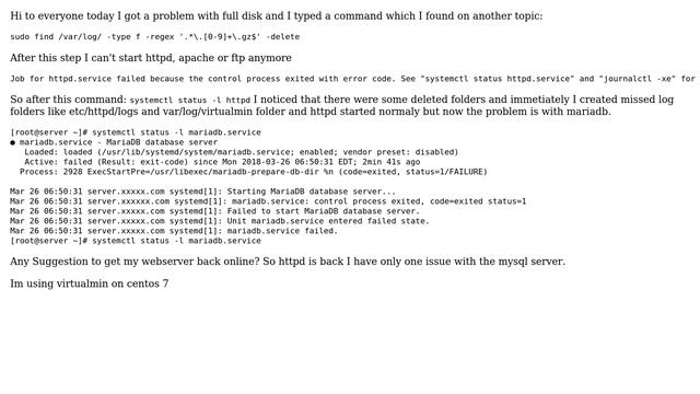 Unix & Linux: Failed to start The Apache HTTP Server after log files deletion смотреть онлайн