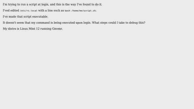Unix & Linux: Why isn't /etc/rc.local executed when I log in? смотреть онлайн