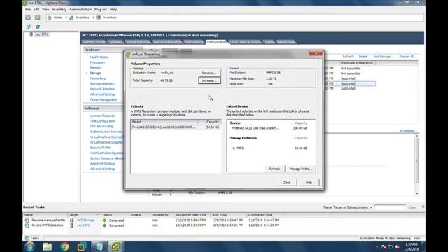 Expanding an ISCSI LUN on VMware's ESXi смотреть онлайн