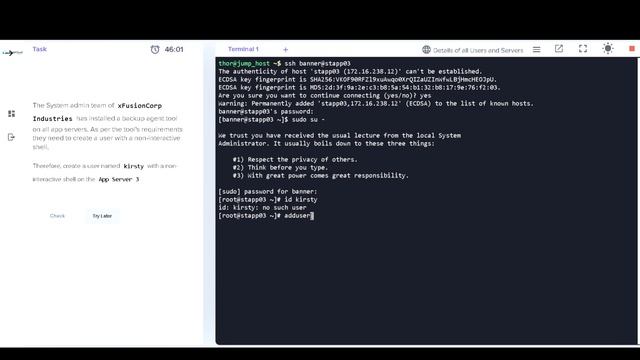Create a Linux User with a non interactive shell || KodeKloud Engineer Task || Tamil смотреть онлайн