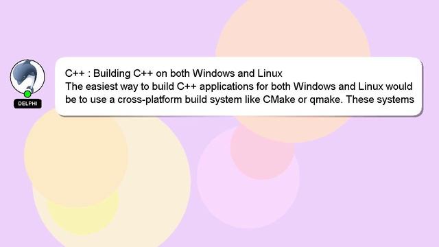 C++ : Building C++ on both Windows and Linux смотреть онлайн