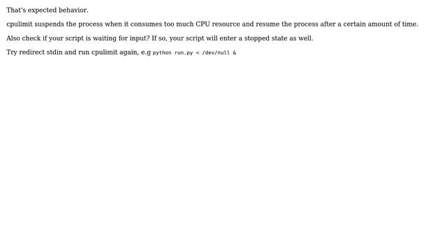 Unix & Linux: Why cpulimit makes process STOPPED? (3 Solutions!!) смотреть онлайн
