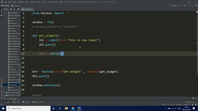ADD WIDGET DURING RUNTIME USING TKINTER смотреть онлайн