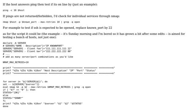 Unix & Linux: Determining if a host is online (2 Solutions!!) смотреть онлайн