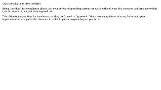 What is the point of getting software certified for the UNIX Specification? (2 Solutions!!) смотреть онлайн