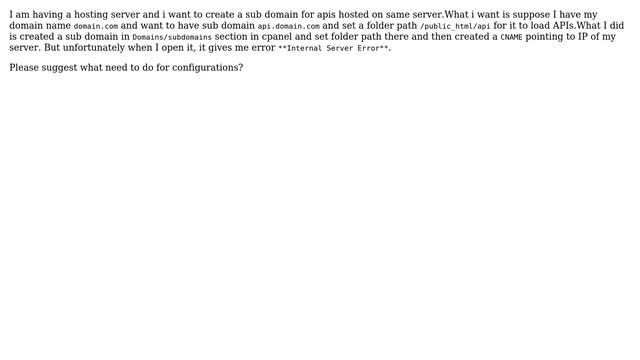 Webmasters: Internal server error after setting up subdomain on Godaddy смотреть онлайн