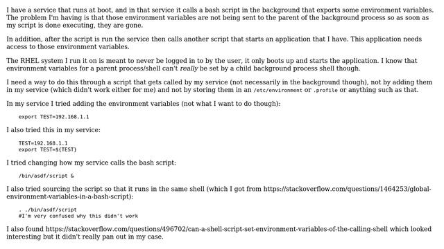How to set global environment variables at boot through a script, and have them available for an... смотреть онлайн