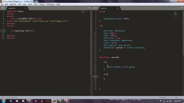 Glowing text effect with pure CSS3 |Pure css glowing effect смотреть онлайн
