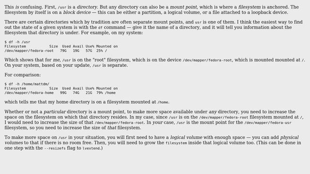 Unix & Linux: Confusion about naming: increase a directory / partition / filesystem / block device? смотреть онлайн