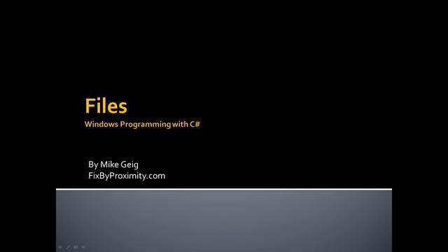 Windows Programming Part 11.0: Files and Streams смотреть онлайн