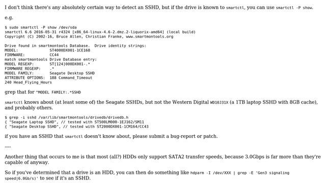 Unix & Linux: How to check if a disk is SSHD (hybrid drive) using ATA commands? смотреть онлайн
