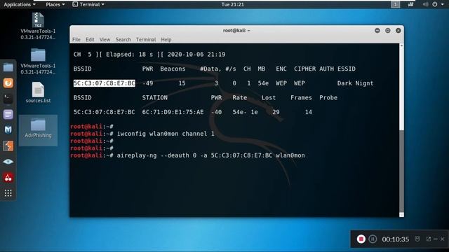 Air3play-ng Di5conn3ct clients from router { without password knowing :) } смотреть онлайн