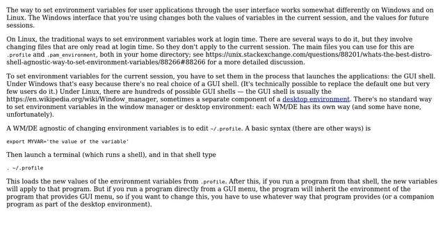 Can you set the Environment Variables that each process will have once executed in Linux? смотреть онлайн