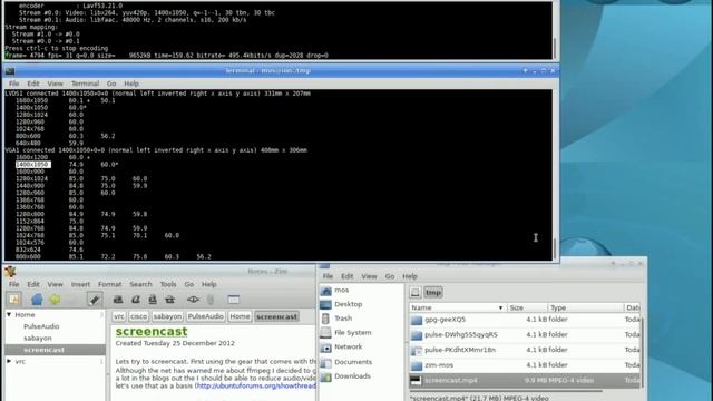 Intial screencast using ffmpeg смотреть онлайн