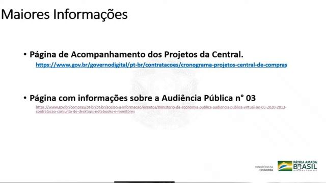 Audiência Pública Virtual Nº 3/2020 - Objeto: Registro de Preços de Equipamentos de Informática смотреть онлайн