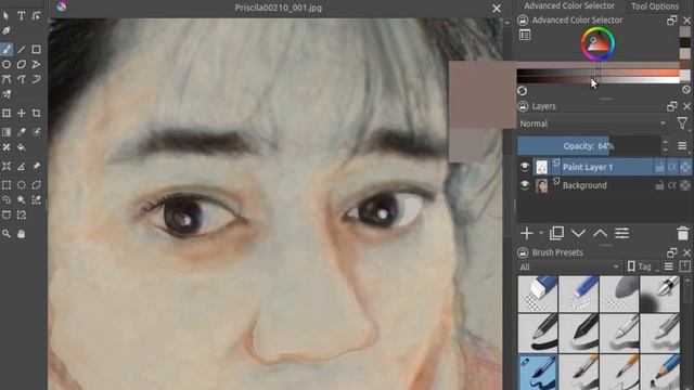 Capítulo 3 - Retrato a lápices de colores. Linux Mint 21 Cinnamon. Krita/SimpleScreenRecorder. смотреть онлайн