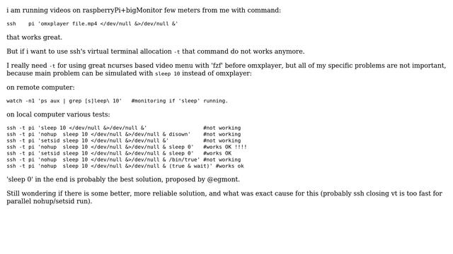 Unix & Linux: ssh detach remote command with pseudo terminal смотреть онлайн