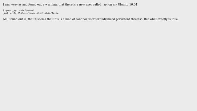Ubuntu: What is the sandbox user '_apt' on my system смотреть онлайн