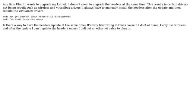 Ubuntu: Update Linux Headers when Kernel is updated смотреть онлайн
