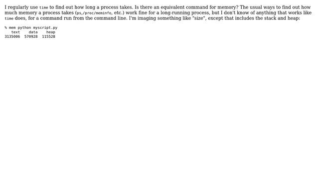 Unix & Linux: How to run a process and find how much memory it uses? смотреть онлайн