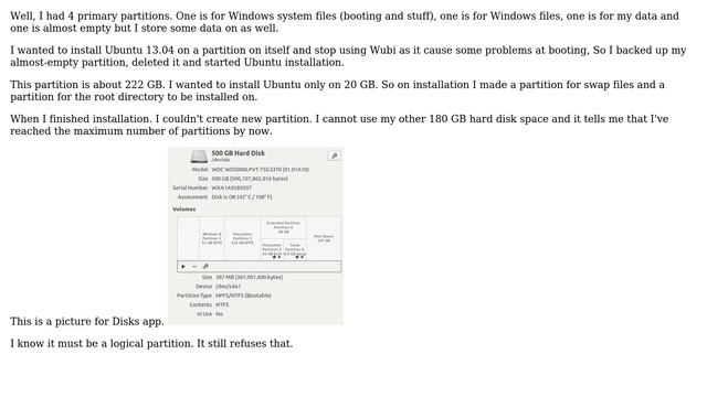 Ubuntu: Cannot create a new partition for my unallocated space смотреть онлайн
