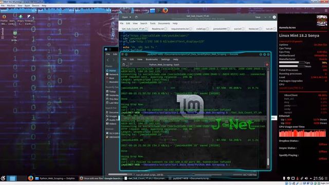 Sending Youtube Sub Count To LCD With Linux Mint 18.2 Bash смотреть онлайн