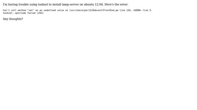 Error: tasksel install lamp-server смотреть онлайн