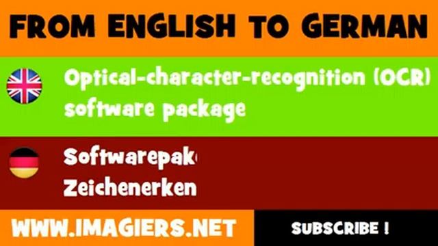 DEUTSCH   ENGLISCH  = Softwarepaket für die optische Zeichenerkennung OCR