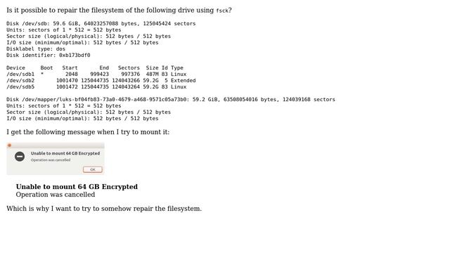 Ubuntu: Reparing a drives filesystem смотреть онлайн
