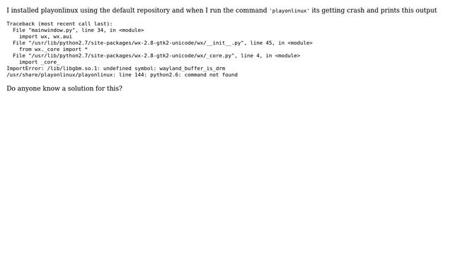 Unix & Linux: playonlinux crashing on Fedora 19 смотреть онлайн