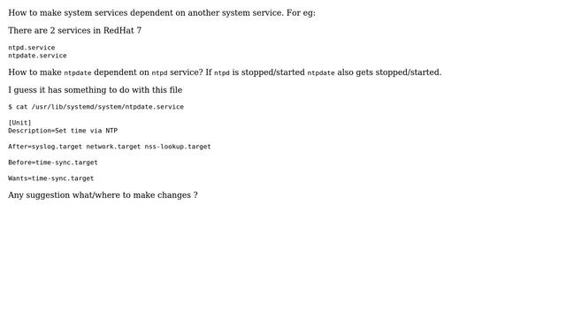 Unix & Linux: Make system services dependent on another service смотреть онлайн