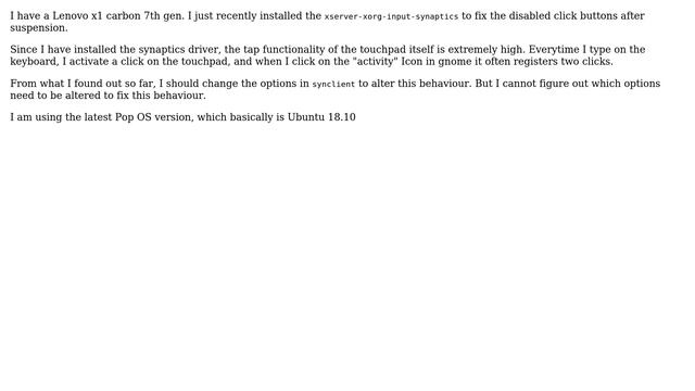 Unix & Linux: Synaptics-Touchpad (xorg-xserver) tap sensitivity too high смотреть онлайн