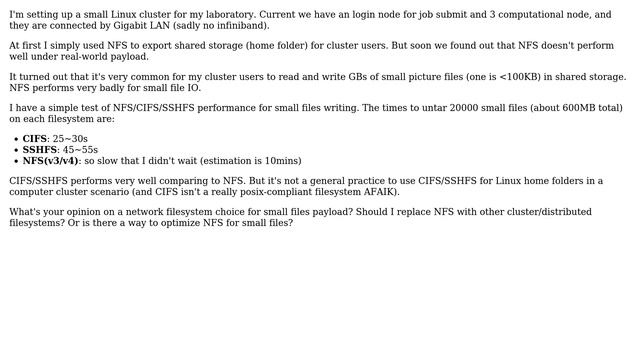 Unix & Linux: Cluster filesystem choice for reading/writing large number of small files смотреть онлайн