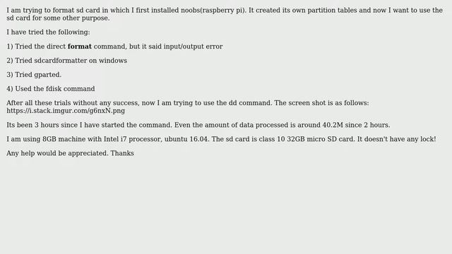 Format the sd card with dd command смотреть онлайн