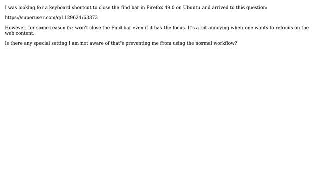 Unix & Linux: Ctrl+F+Esc won't close find bar in Firefox смотреть онлайн