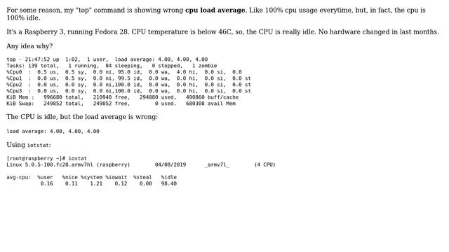 Raspberry Pi: Raspberry + Fedora, wrong CPU load average (2 Solutions!!) смотреть онлайн