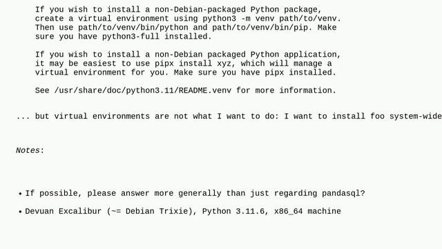 Unix: Install a Python package on Debian/Devuan when apt has no package for it смотреть онлайн
