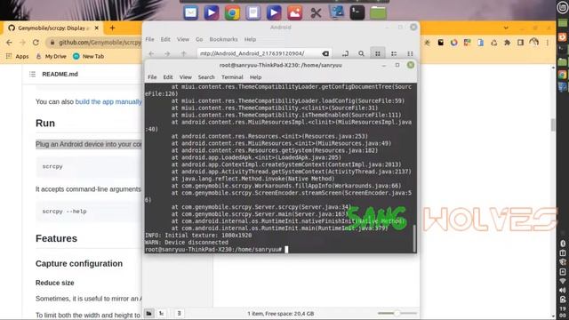 remote control Android device using scrcpy in Linux Mint 20.3 Cinnamon Thinkpad X230 || Sang Wolves смотреть онлайн