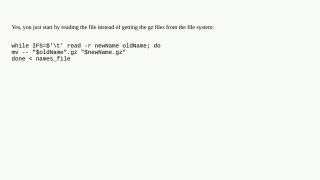 Unix: Rename .gz files according to names in separate txt-file смотреть онлайн