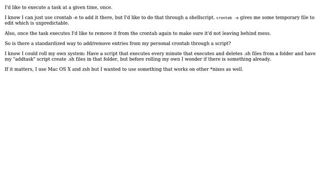 Unix & Linux: Add a one-off scheduled task through a shell script? (2 Solutions!!) смотреть онлайн